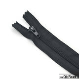 Zipper à bout fermé - Nylon #3 - 25cm/10'' - Noir