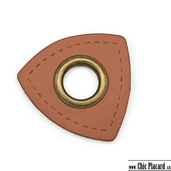 Eyelets ready to sew (Pack of 2) - Brown triangles & antique gold eyelet
