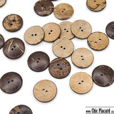 30mm 2-hole coconut wood button