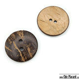 30mm 2-hole coconut wood button