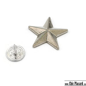 Rivets x10 - Decorative stars 18mm - Nickel