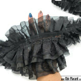 Black lace ruffles 12 cm