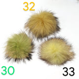 LIME GREEN real fur pompom s30