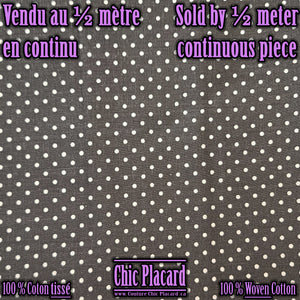 Dark gray-100% non-tensible cotton (continuously, by half meter)