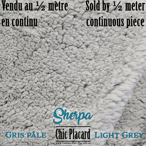 Sherpa Pale Gray (by the half meter, continuous)