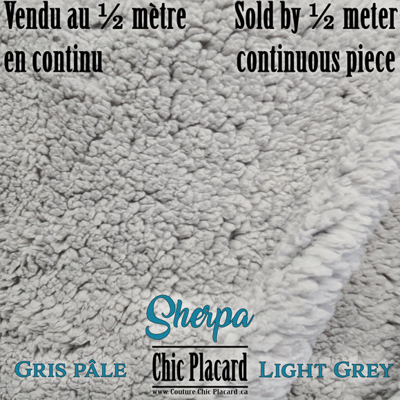 Sherpa Pale Gray (by the half meter, continuous)