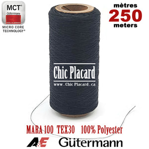 GUTERMANN TEX30 Fil de polyester tout-usage - 250m - noir