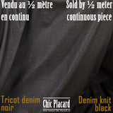 Black stretch denim knit (continuous, half meter)