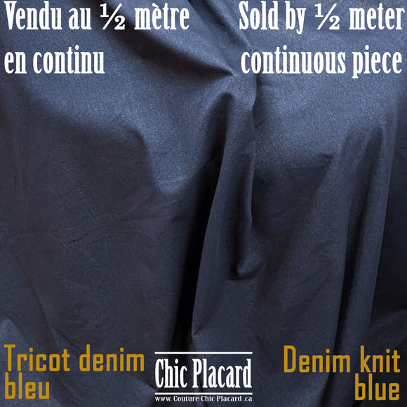 BLUE stretch denim fabrics (continuous, half meter)