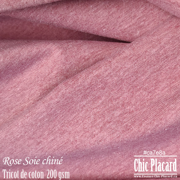 Rose Marl silk - Cotton knit 200 gsm (half meter)