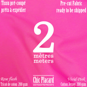 Pink FLASH - 2 meters Cotton knitting 200 gsm-PRIED-Quick dispatch