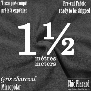 Micropolar charcoal - 1,5 MÈTRES - PRÉ-COUPÉ - EXPÉDITION RAPIDE
