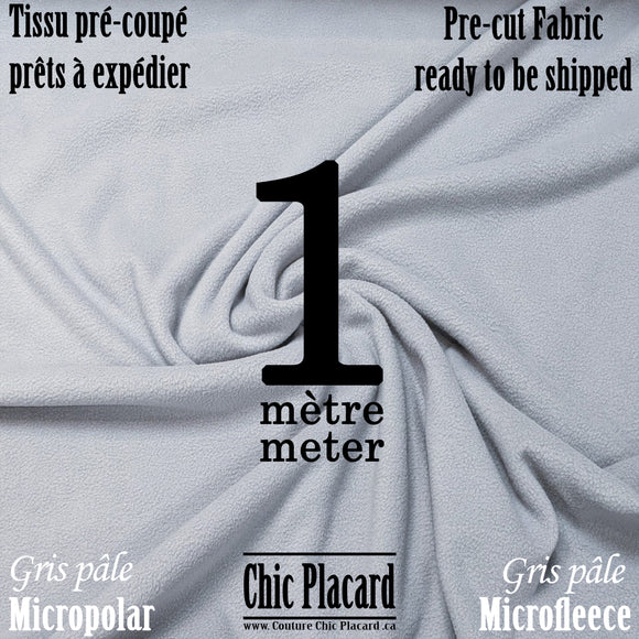 Micropolar Gris pâle - 1 MÈTRE PRÉ-COUPÉ - EXPÉDITION RAPIDE