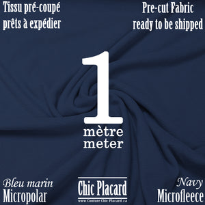 Micropolar Bleu marin - 1 MÈTRE PRÉ-COUPÉ - EXPÉDITION RAPIDE