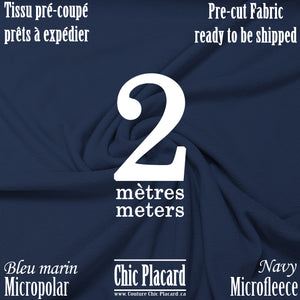 Micropolar Bleu marin - 2 MÈTRES PRÉ-COUPÉ - EXPÉDITION RAPIDE