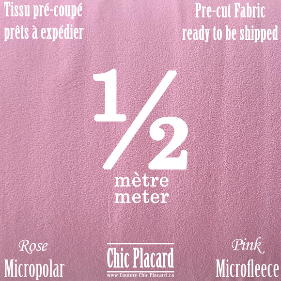 Micropolar  rose - 1/2 MÈTRE PRÉ-COUPÉ - EXPÉDITION RAPIDE