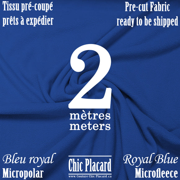 Micropolar bleu royal - 2 MÈTRES PRÉ-COUPÉ - EXPÉDITION RAPIDE