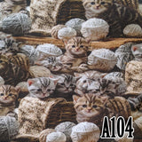 A104 Tuque doublée SHERPA - jolis chatons - 19po
