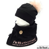 Black tuque with folded brim - lined in micropolar (in stock)