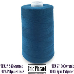 Fil de polyester tissé Tex27 5486m - Bleu profond 8251