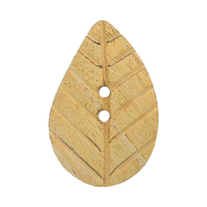 INSPIRE Button (1x) in leaf-shaped bamboo wood 35mm 1 3/8''