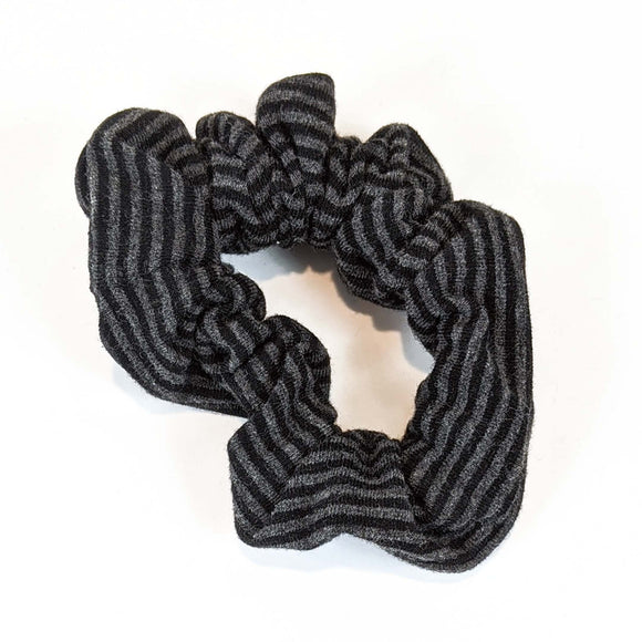 Black striped gray scrunchie 2 wraps #11