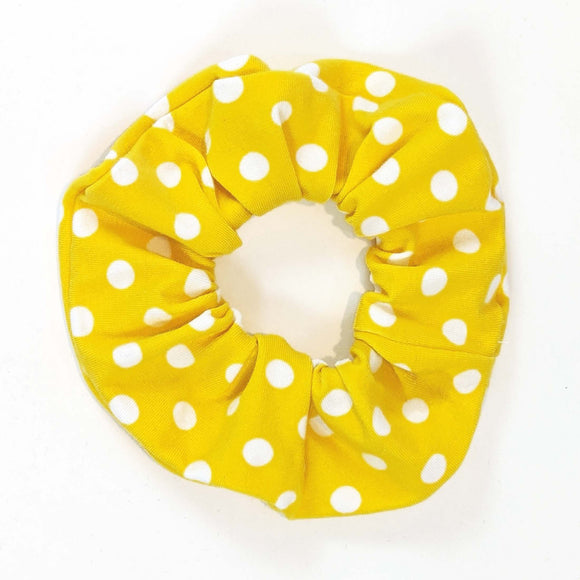Yellow polka dot scrunchie 2 wraps #18