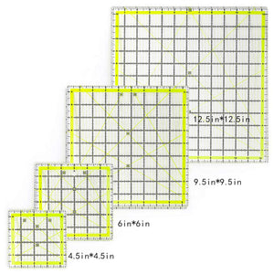 Set of 4 inch graduated square rulers