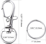 Mousqueton & anneau pour fabrication de porte-clés (à l'unité)