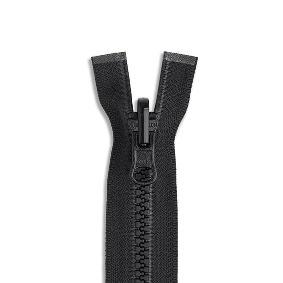 Zipper séparable, curseur réversible - Plastique moulé #5 - 75cm/30po - Noir
