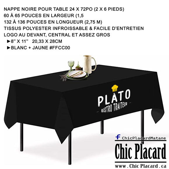 Black tablecloth to customize