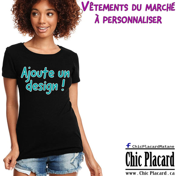 T-shirt à personnaliser  - Femme - TG/XL - Noir