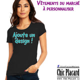 T-shirt à personnaliser  - Femme - XL - Noir chiné