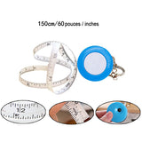 Retractable tape measure 150 cm key ring