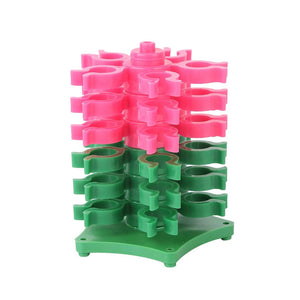 Pink/blue can storage tower