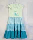 Mermaid dress with gathered skirt in 3 colors - 3T