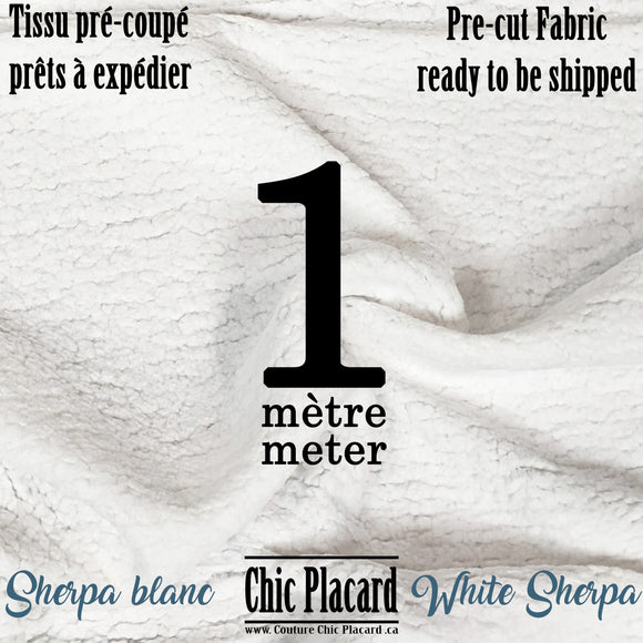 Sherpa blanc - 1 MÈTRE PRÉ-COUPÉ - EXPÉDITION RAPIDE