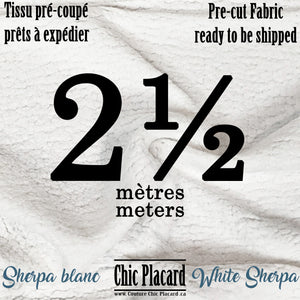 Sherpa blanc - 2,5 MÈTRES PRÉ-COUPÉ - EXPÉDITION RAPIDE