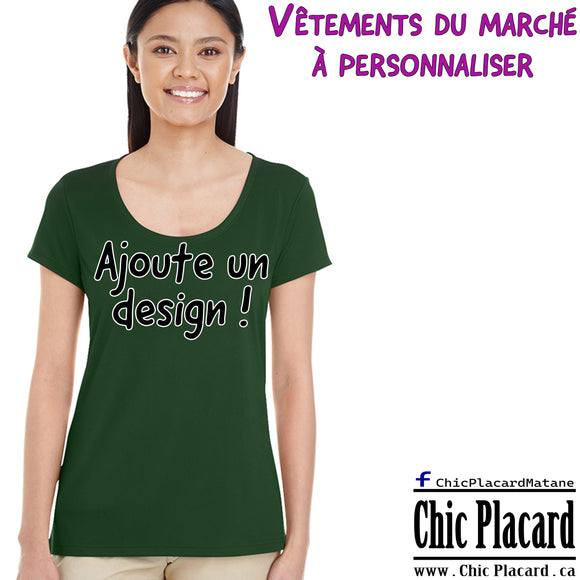 T-shirt à personnaliser  - Femme - Large - Vert foncé