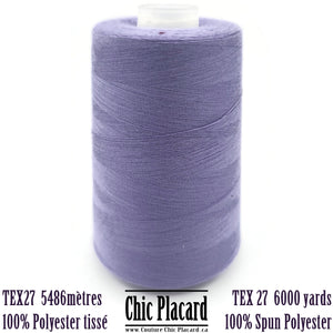 Fil de polyester tissé Tex27 5486m - Violet 8197