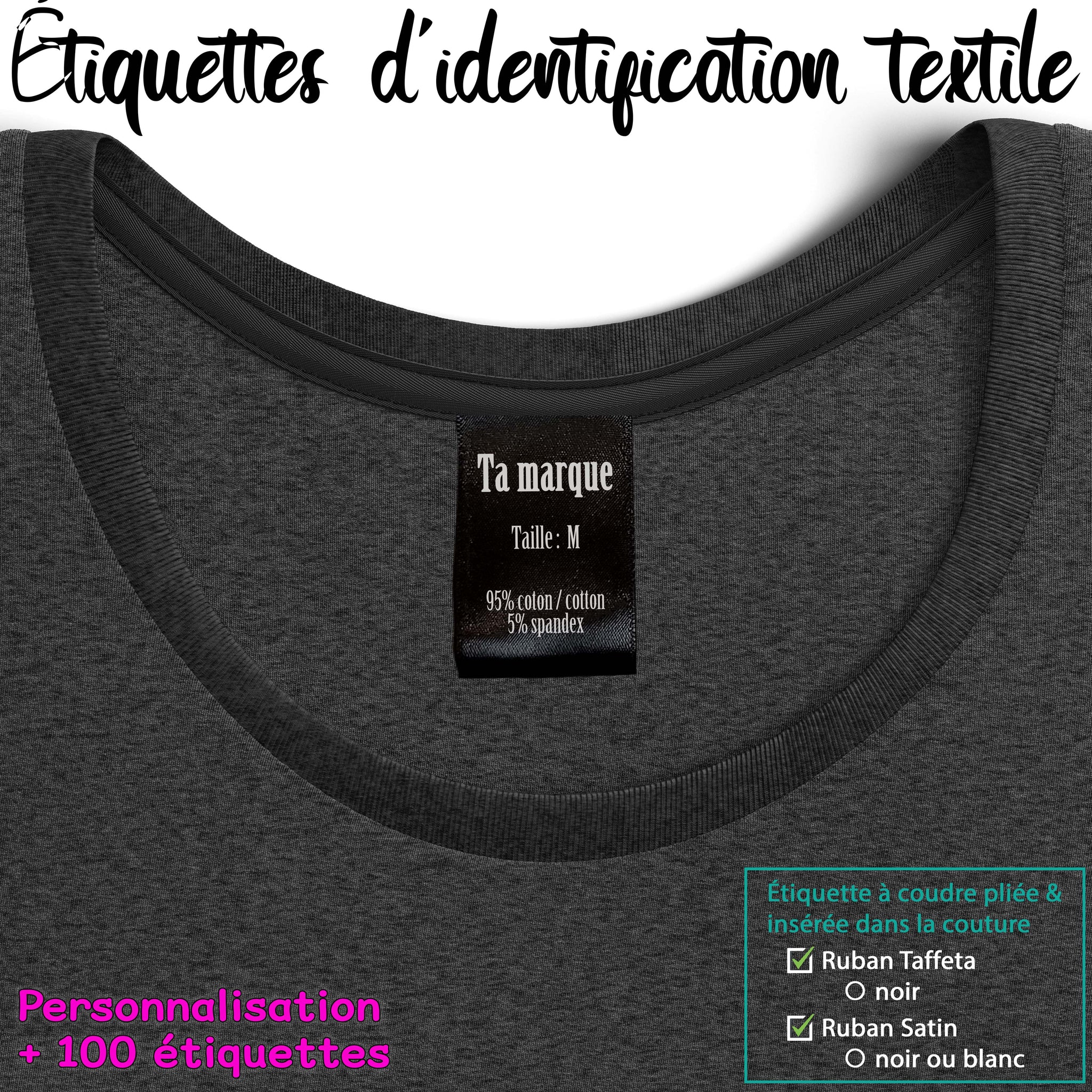 Étiquettes pour vêtements tissées avec votre design