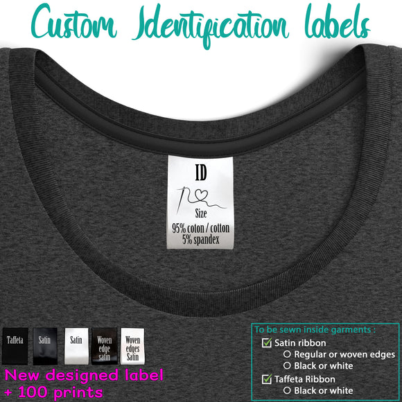 100x Custom Identification labels : NEW DESIGN – Chic Placard